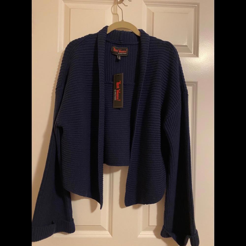 NWT crop sweater with fringe.